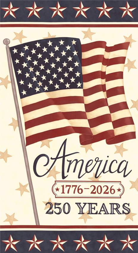 AMERICA 250 YEARS 24"x42" Panel Parchment