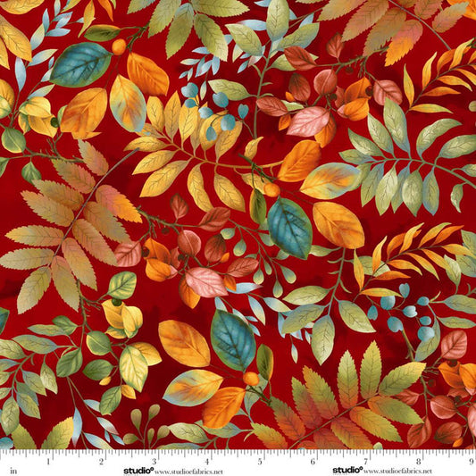 BASKETS OF AUTUMN BLESSINGS Foliage brick red
