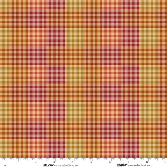 BASKETS OF AUTUMN BLESSINGS Plaid pumpkin multi