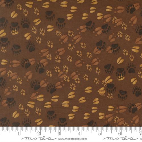 CUDDLE NORTHWOODS LODGE Paw Prints mud -45" wide