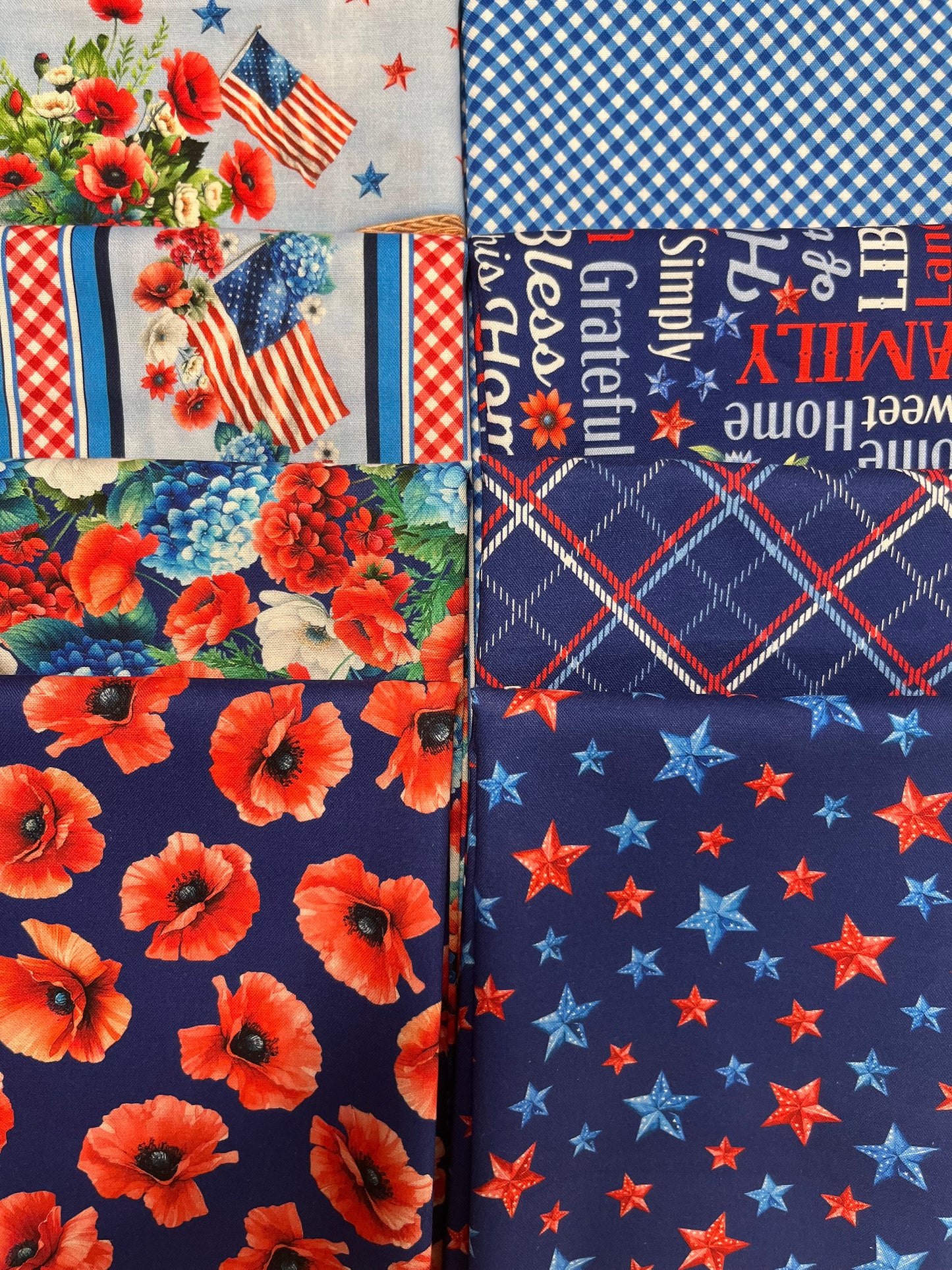 RED WHITE & SWEET Navy 8 Half Yards