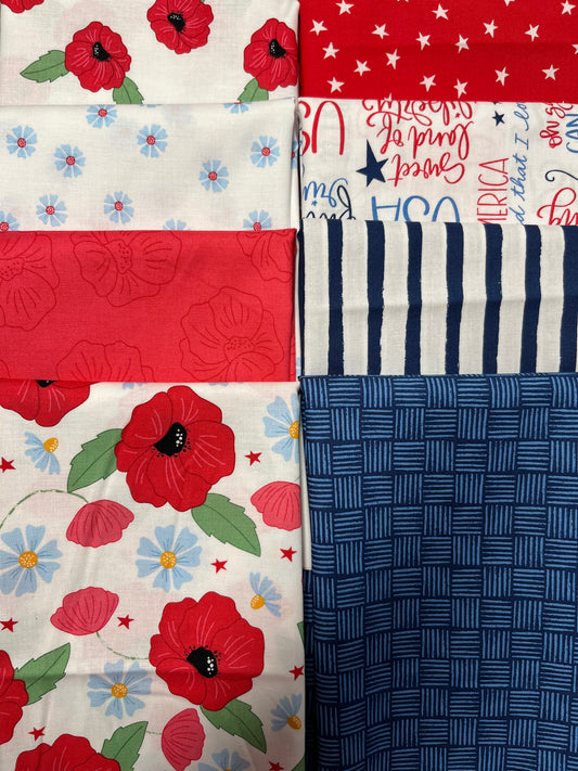 OH SAY CAN YOU SEW White 8 Fat quarters