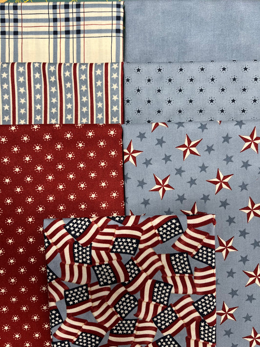 AMERICA 250 YEARS Steel Blue 7 Fat Quarters