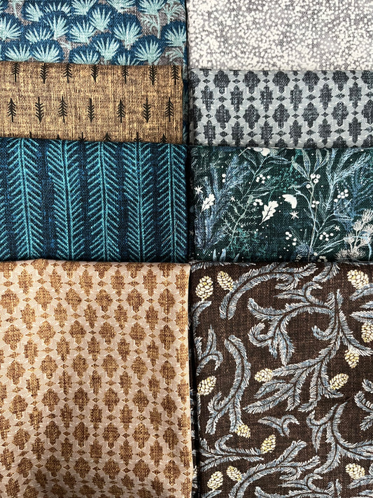 SNOWDRIFT Teal 8 Fat Quarters