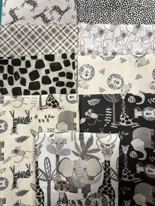 JUNGLE ROMP 9 Fat Quarters