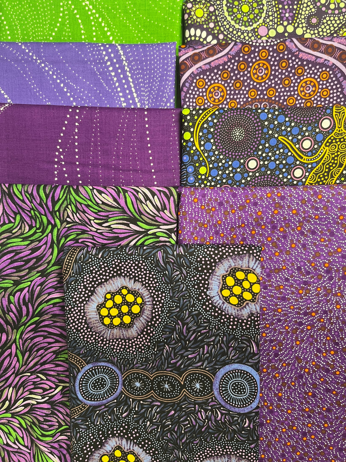 AUSTRALIAN 2026 purple 9 Fat Quarters