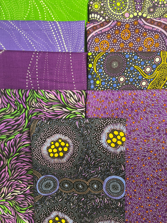 AUSTRALIAN 2026 purple 9 Fat Quarters