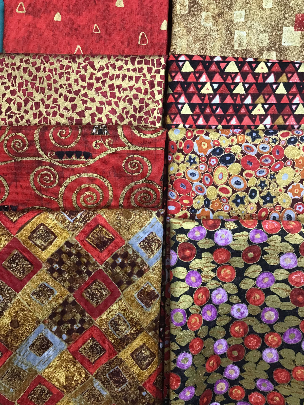 GUSTAV KLIMT Red 8 Half Yards
