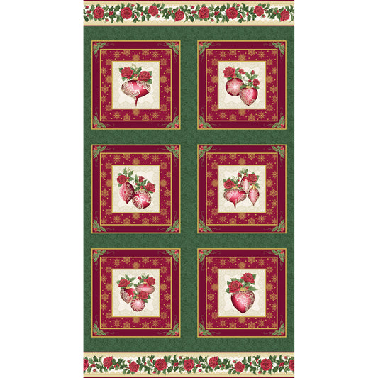 A FESTIVE SEASON green/red 24"x42" Panel