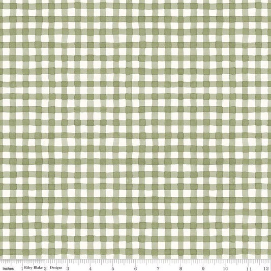 SUNFLOWER WHISPERS Gingham green