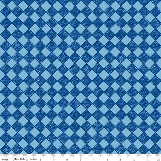 COLORFUL CRITTERS Check blue