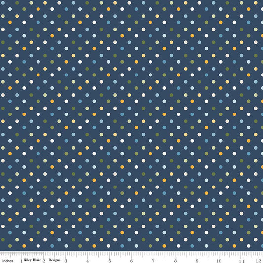 SUNSHINE & DANDELIONS Dots navy