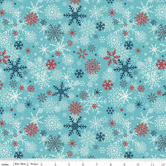 A PERFECT WINTER Snowflakes blue