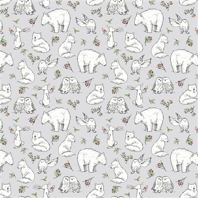 SNOWTIME Winter Animals light grey