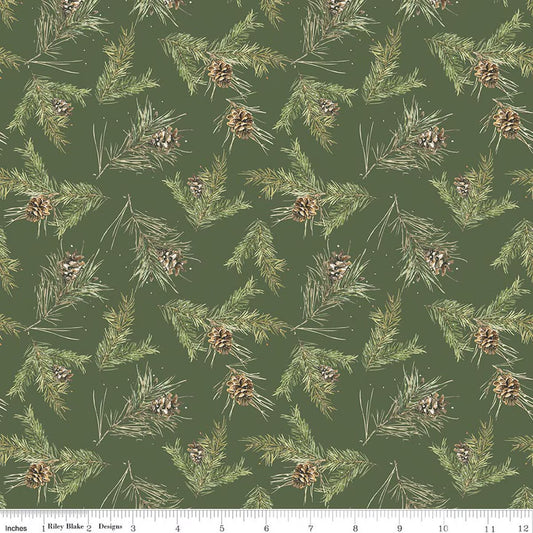 HOLIDAY SPIRIT Pinecones green