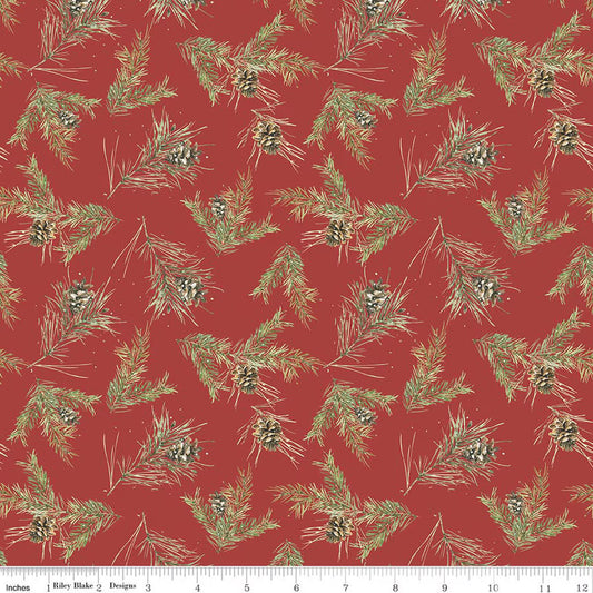 HOLIDAY SPIRIT Pinecones red