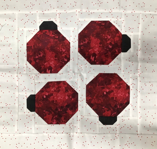 BLOCK OF THE MONTH-DOT TO DOT PILLOW Tonals 18"x18"
