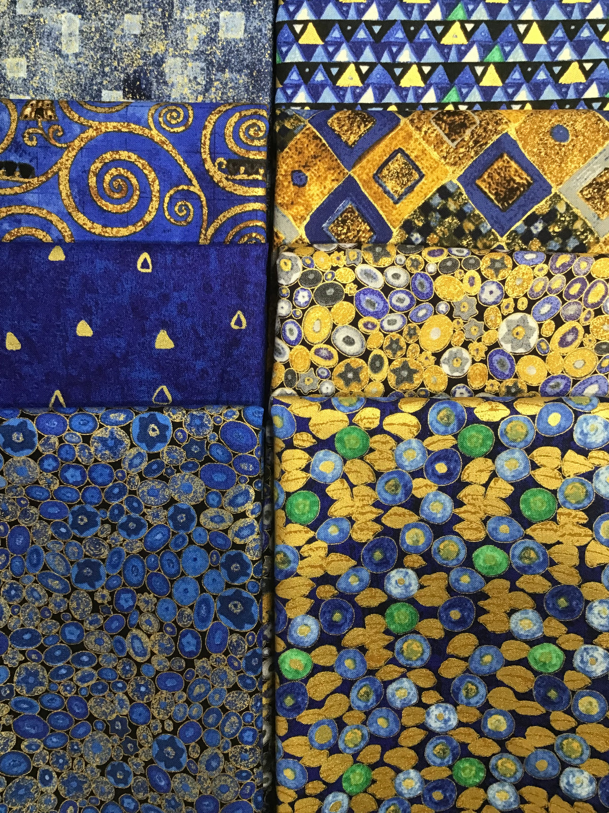 GUSTAV KLIMT Blue 8 Fat Quarters