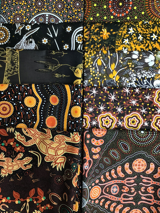 AUSTRALIAN brown 10 Fat Quarters