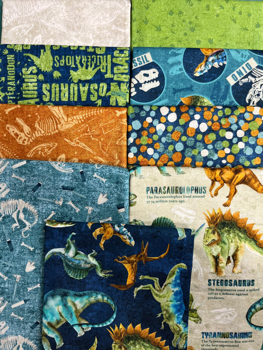 DINO ROAR 9 Fat Quarters