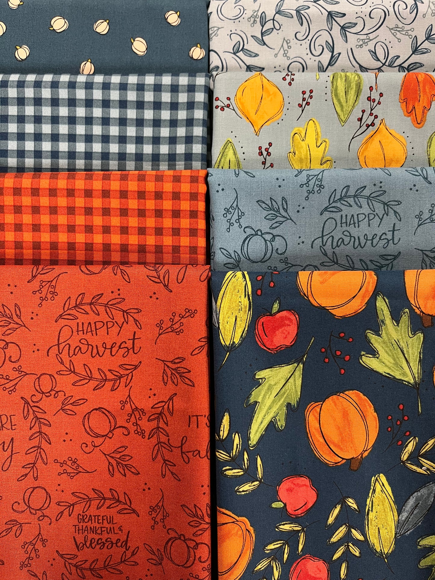HARVEST HOME Navy 8 Half Yards