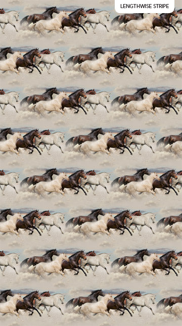 MAVERICK Mustang Border beige - 1 1/3 yd REMNANT