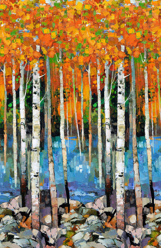 SILENT LAKE Wide Border 23" Repeat