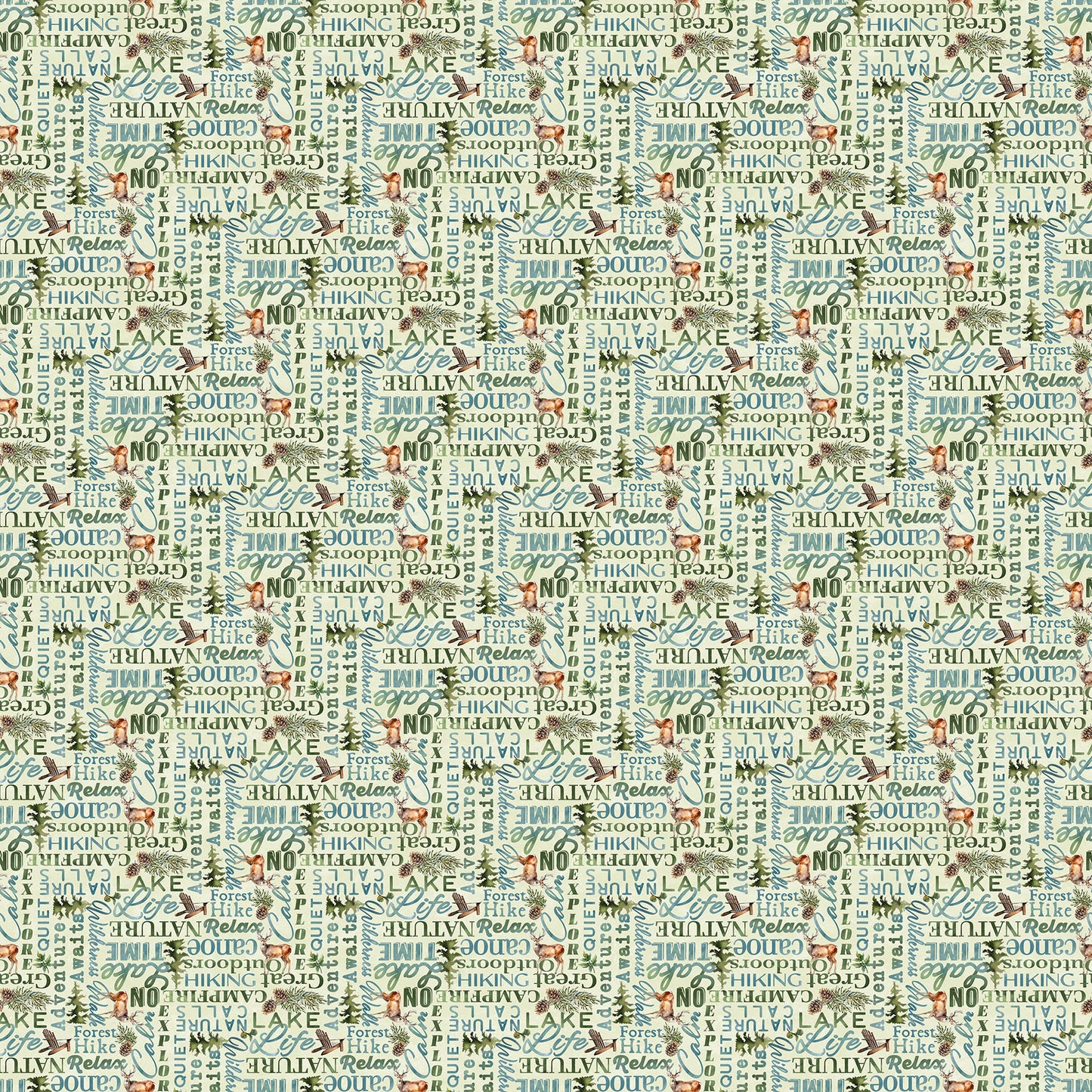 LAKESIDE RETREAT Words lt green multi