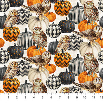 NIGHT OWL Owl & Pumpkin cream multi