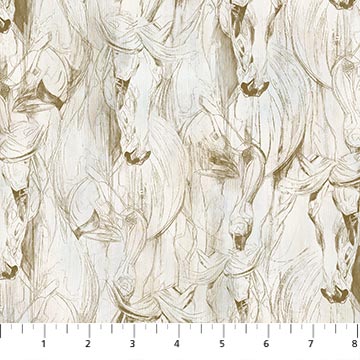 SHADOW & LIGHT Horses Toile cream