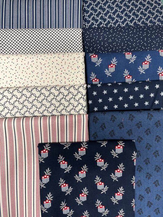 AMERICAN GATHERING III Blue 11 Fat Quarters