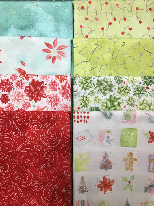 CHRISTMAS IN COLOR Multi 8 Fat Quarters