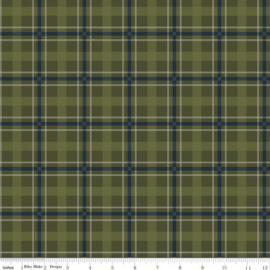 FLANNEL Cretaceous Plaid Forest - 1 yards