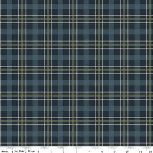 FLANNEL Cretaceous Plaid Navy - 1 yards