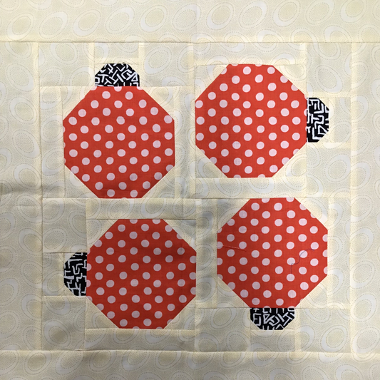 BLOCK OF THE MONTH-DOT TO DOT PILLOW Kaffe 18"x18"