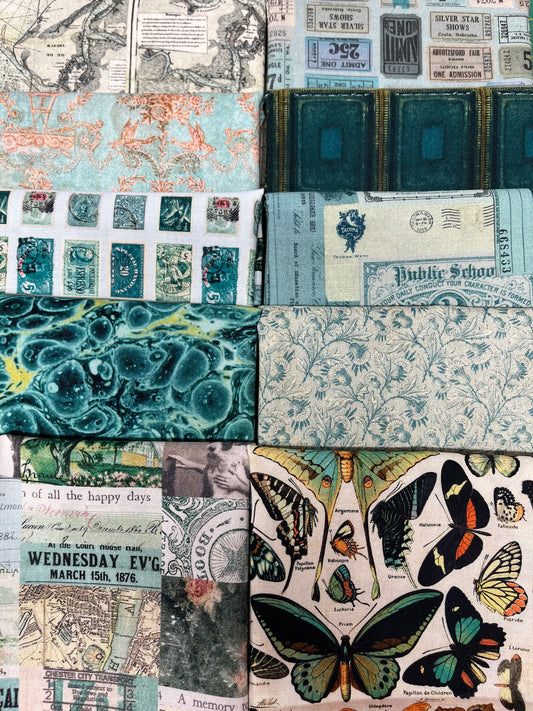 TIM HOLTZ PALETTE Teal 10 fat quarters