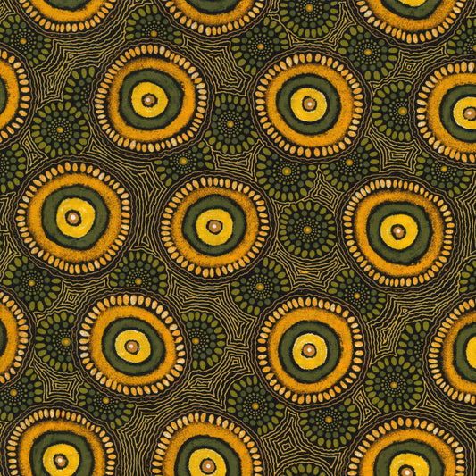 AUSTRALIAN Kwatye Soakage gold- 1 yd REMNANT