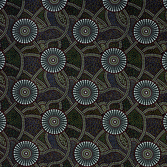 AUSTRALIAN Kangaroo Path black- 1 yd REMNANT