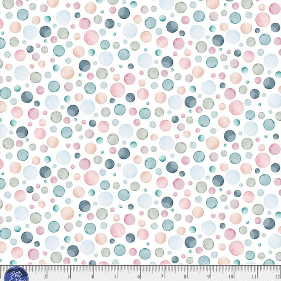 LET'S GO ON AN ADVENTURE Bubbled Dots pink blue