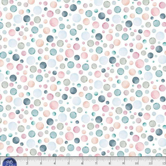 LET'S GO ON AN ADVENTURE Bubbled Dots pink blue