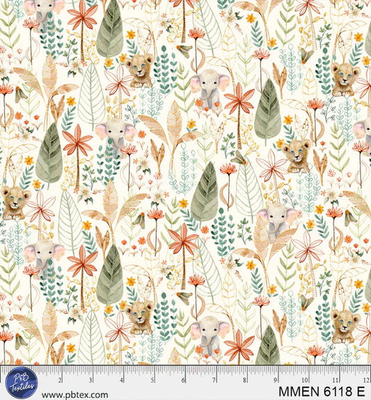 MINI MENAGERIE Packed Animal Allover Ecru