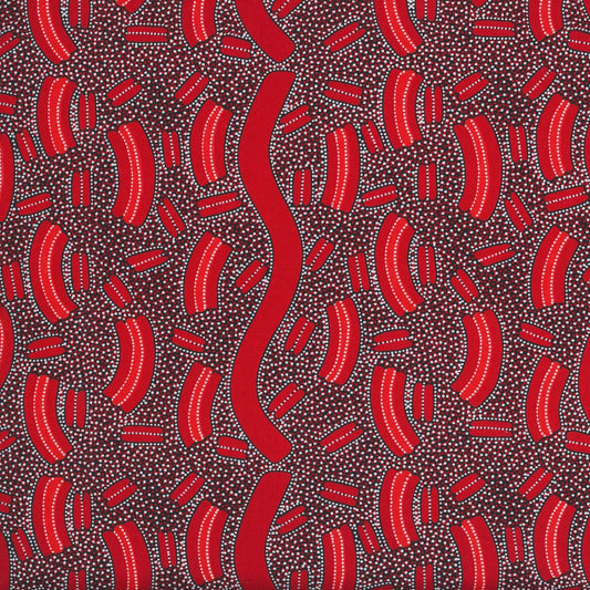 AUSTRALIAN Mulga Seeds dark red-3/4 yd REMNANT