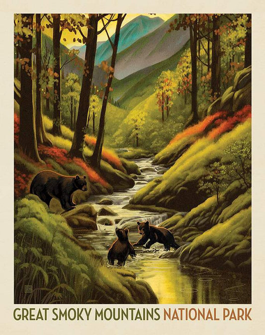 NATIONAL PARKS WILDERNESS & WONDER Great Smokey Mount. Panel 36"x43"