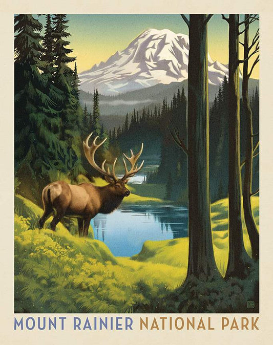 NATIONAL PARKS WILDERNESS & WONDER Mount Rainier Panel 36"x43"