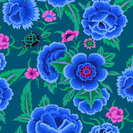 EMBROIDERED SHAWL blue