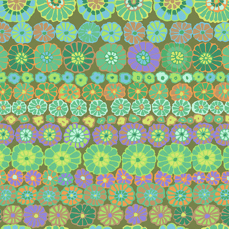 ROW FLOWERS green