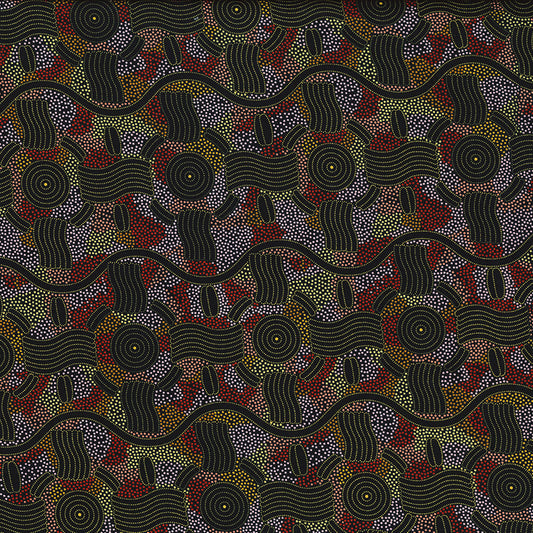 AUSTRALIAN Rain Dreaming gold - 1 yd REMNANT