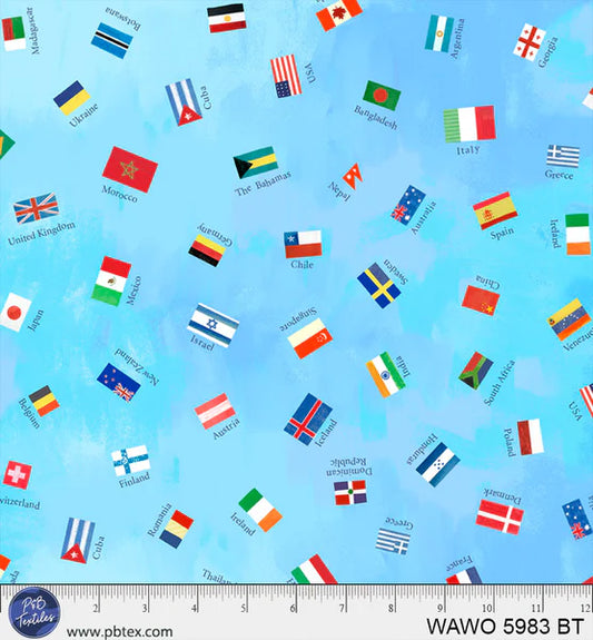 WHAT A WORLD Flag Toss Blue Turquoise