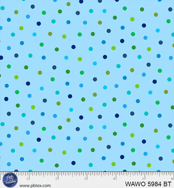 WHAT A WORLD Multi Polka Dot Blue Turquoise