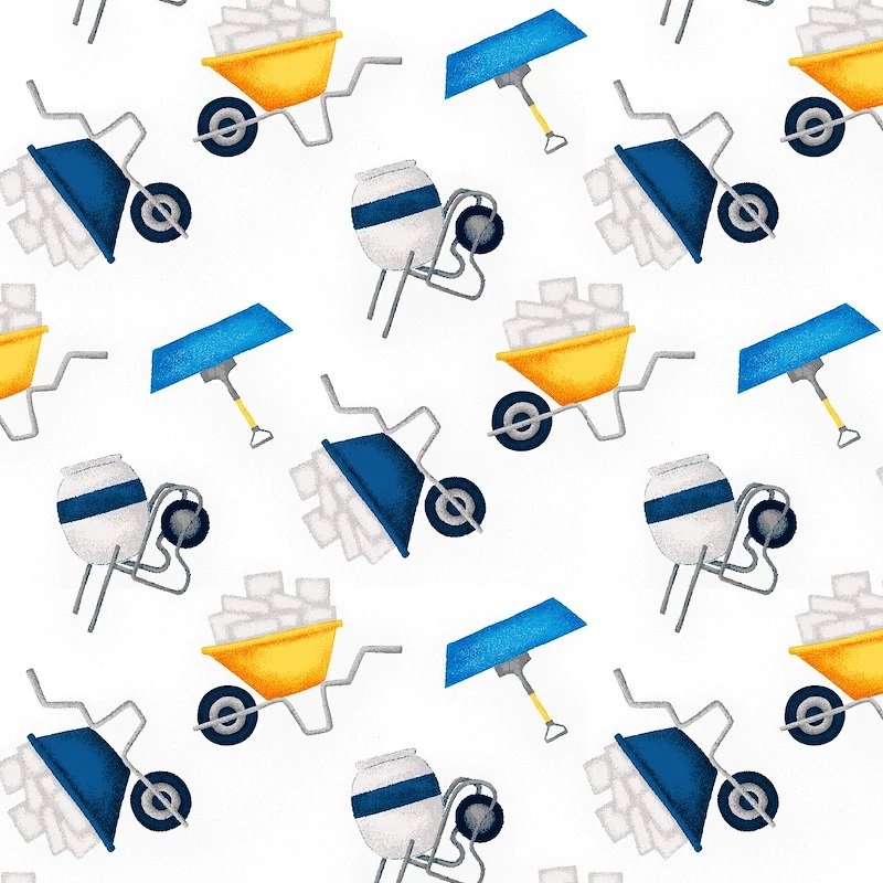 UNDER CONSTRUCTION Wheelbarrow white